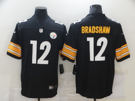 Men's Pittsburgh Steelers Terry Bradshaw #12 Black Game Jerseys