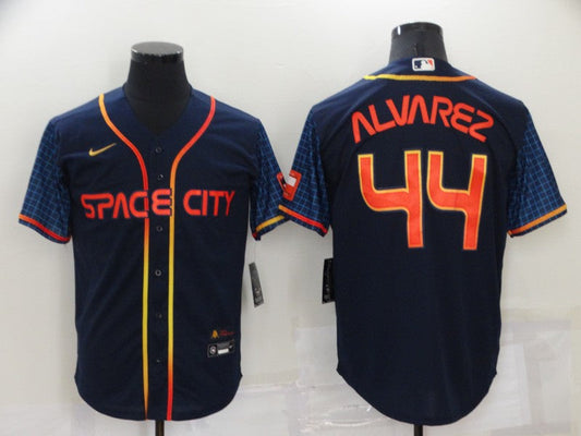Men's Houston Astros Yordan Alvarez #44 Navy Space City Jerseys