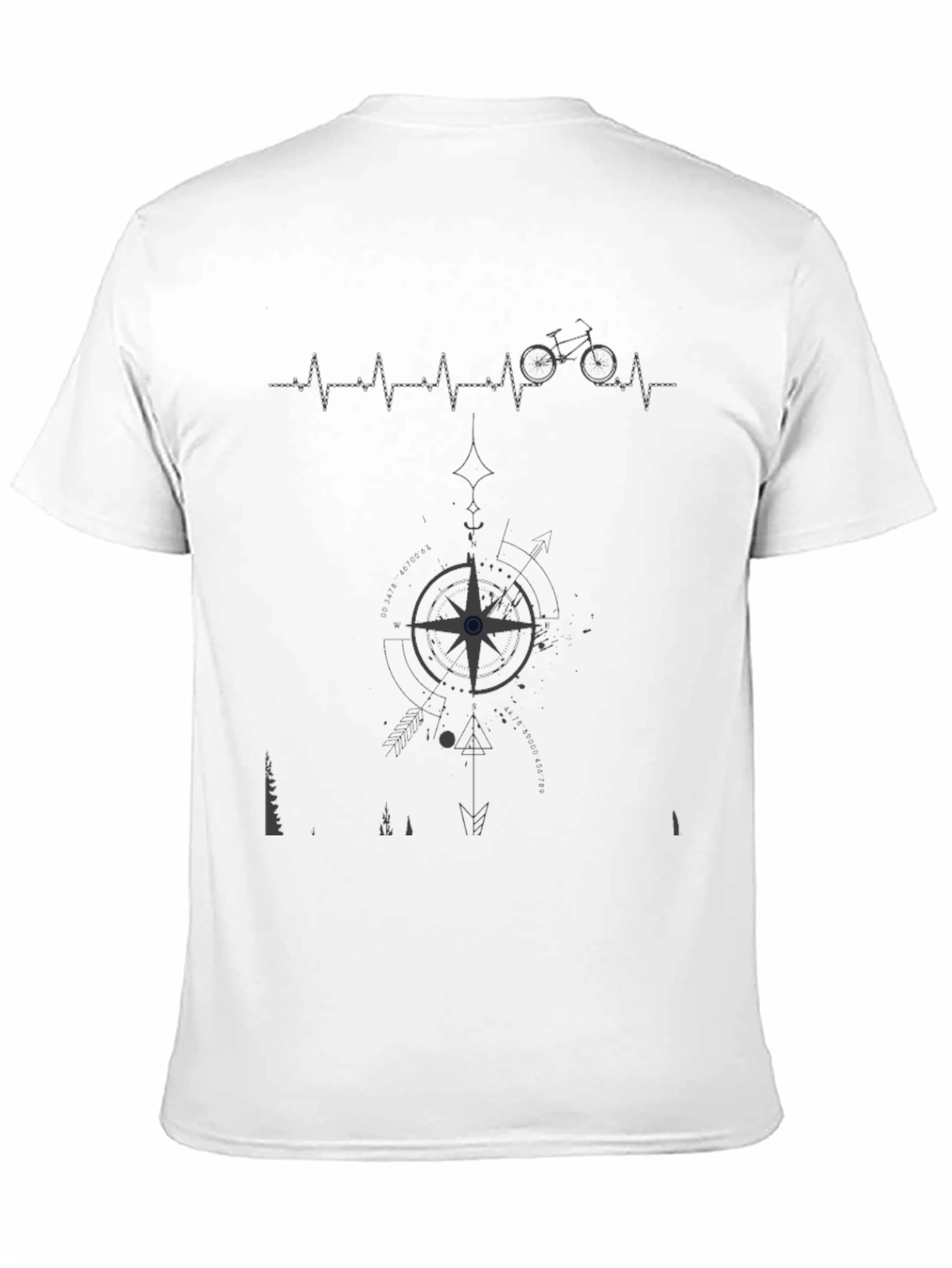 Mens Graphic Tee - Biking Compass Design