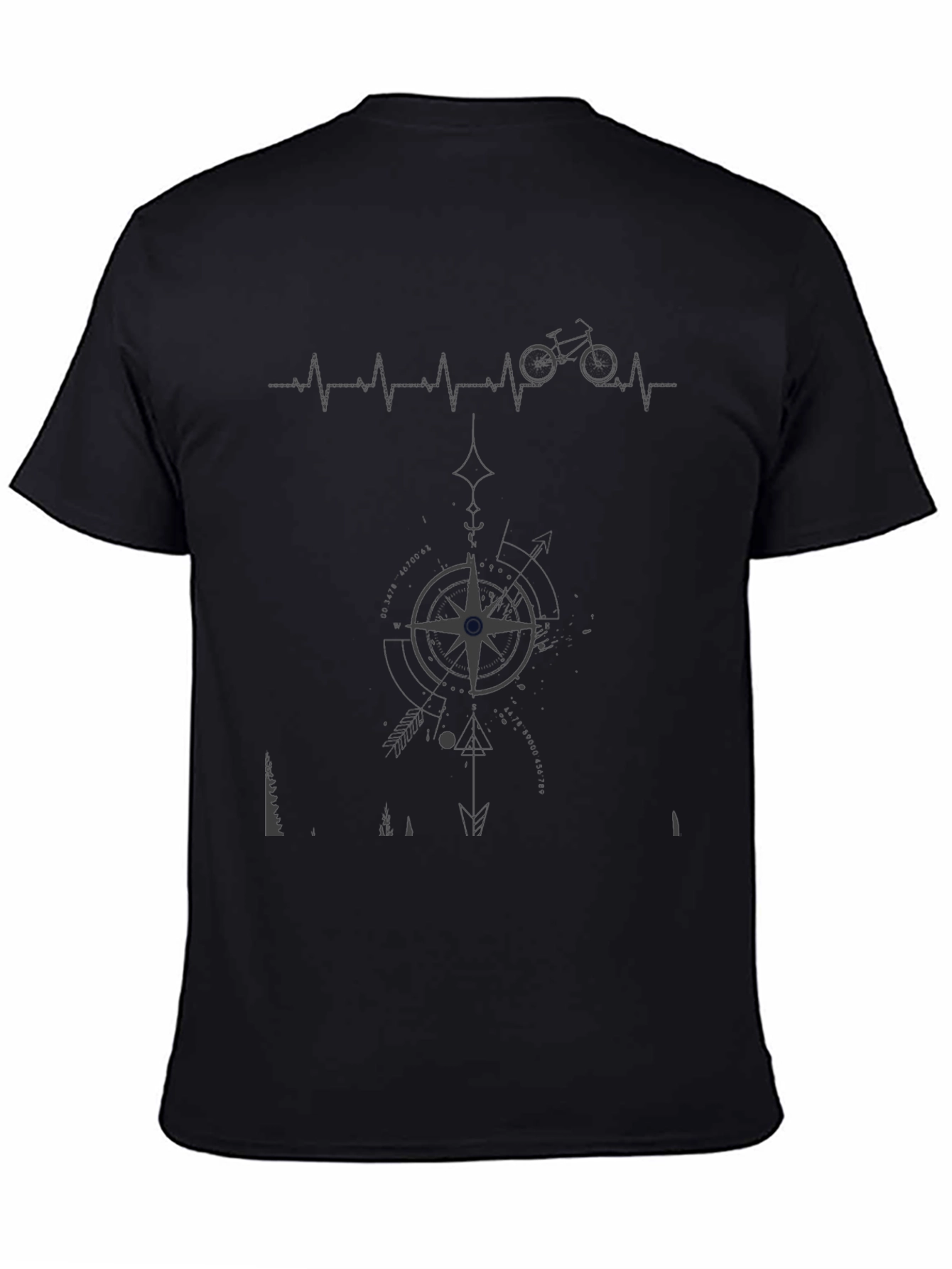 Mens Graphic Tee - Biking Compass Design