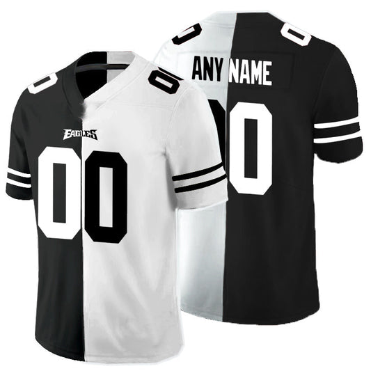 Custom1 Philadelphia Eagles Black And White Split Vapor Untouchable Limited Jerseys Stitched American Football Jerseys