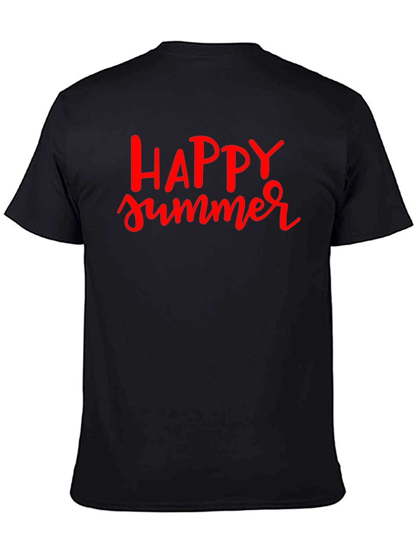 Happy Summer Graphic Tee - Black Cotton T-Shirt