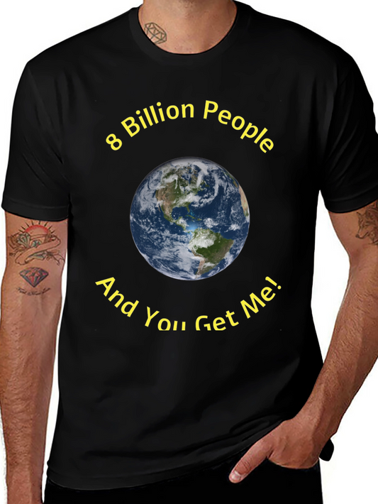 8 Billion People Earth Graphic T-Shirt