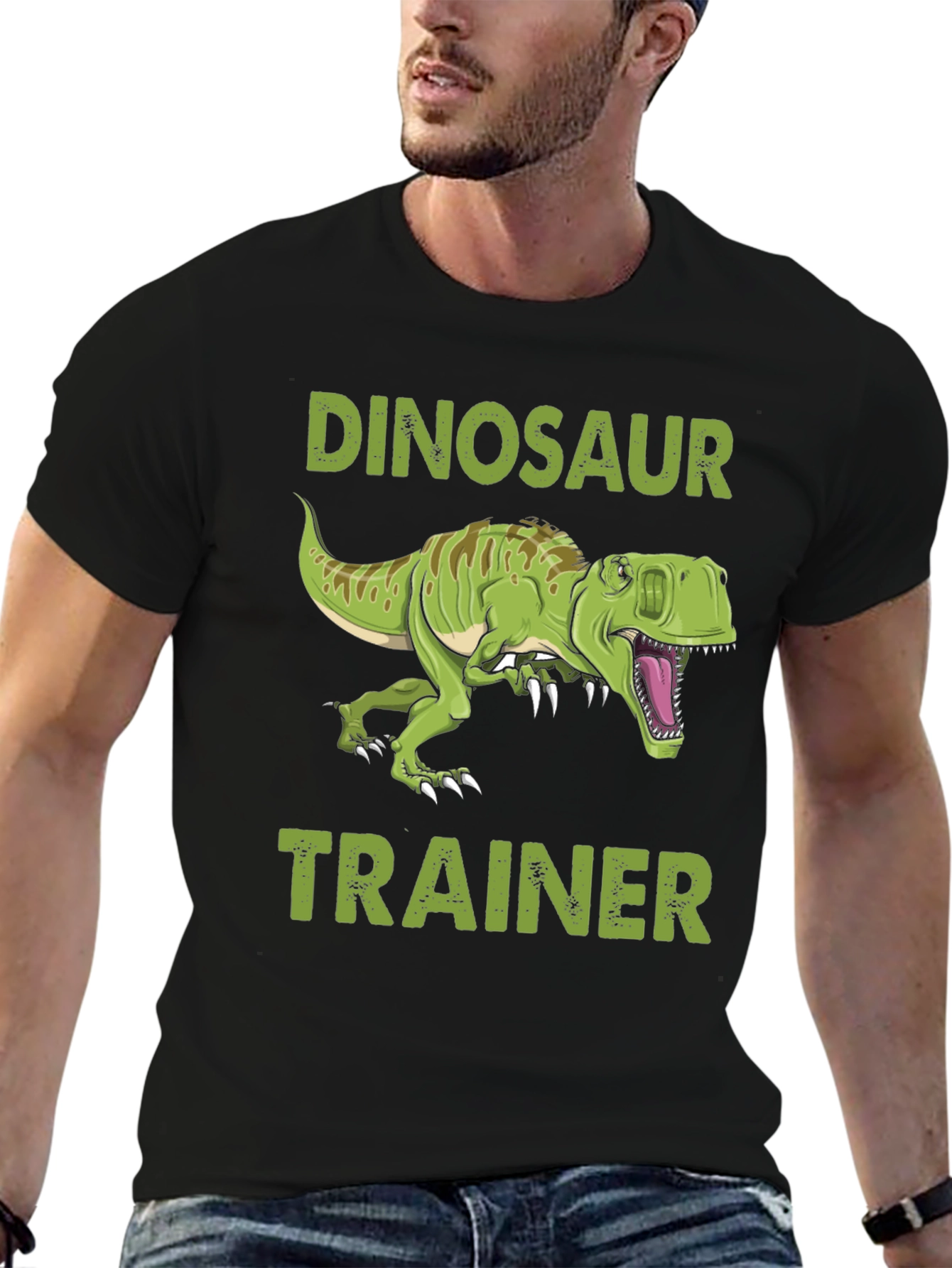 Dinosaur Trainer Graphic Tee - Black Cotton T-Shirt