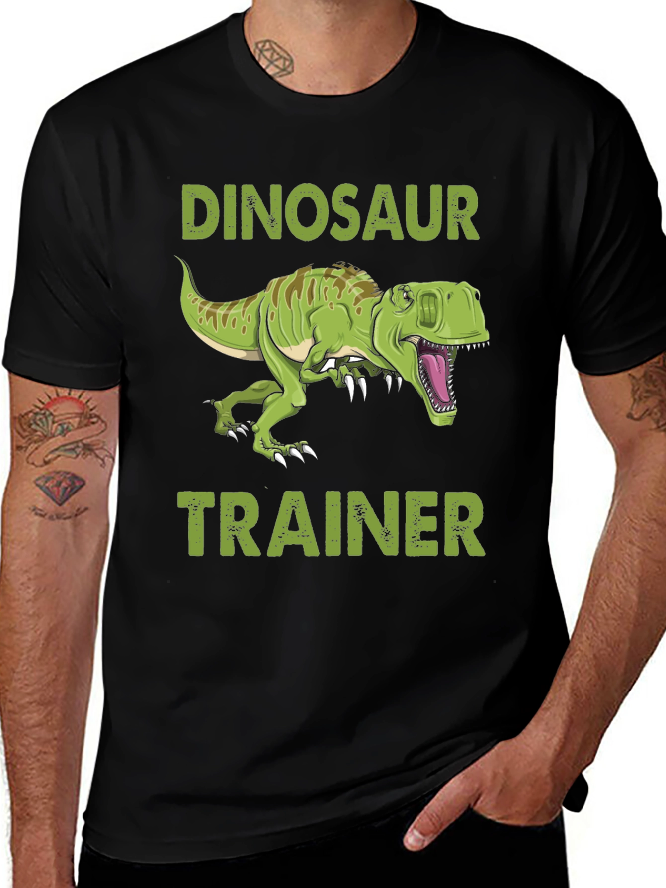 Dinosaur Trainer Graphic Tee - Black Cotton T-Shirt