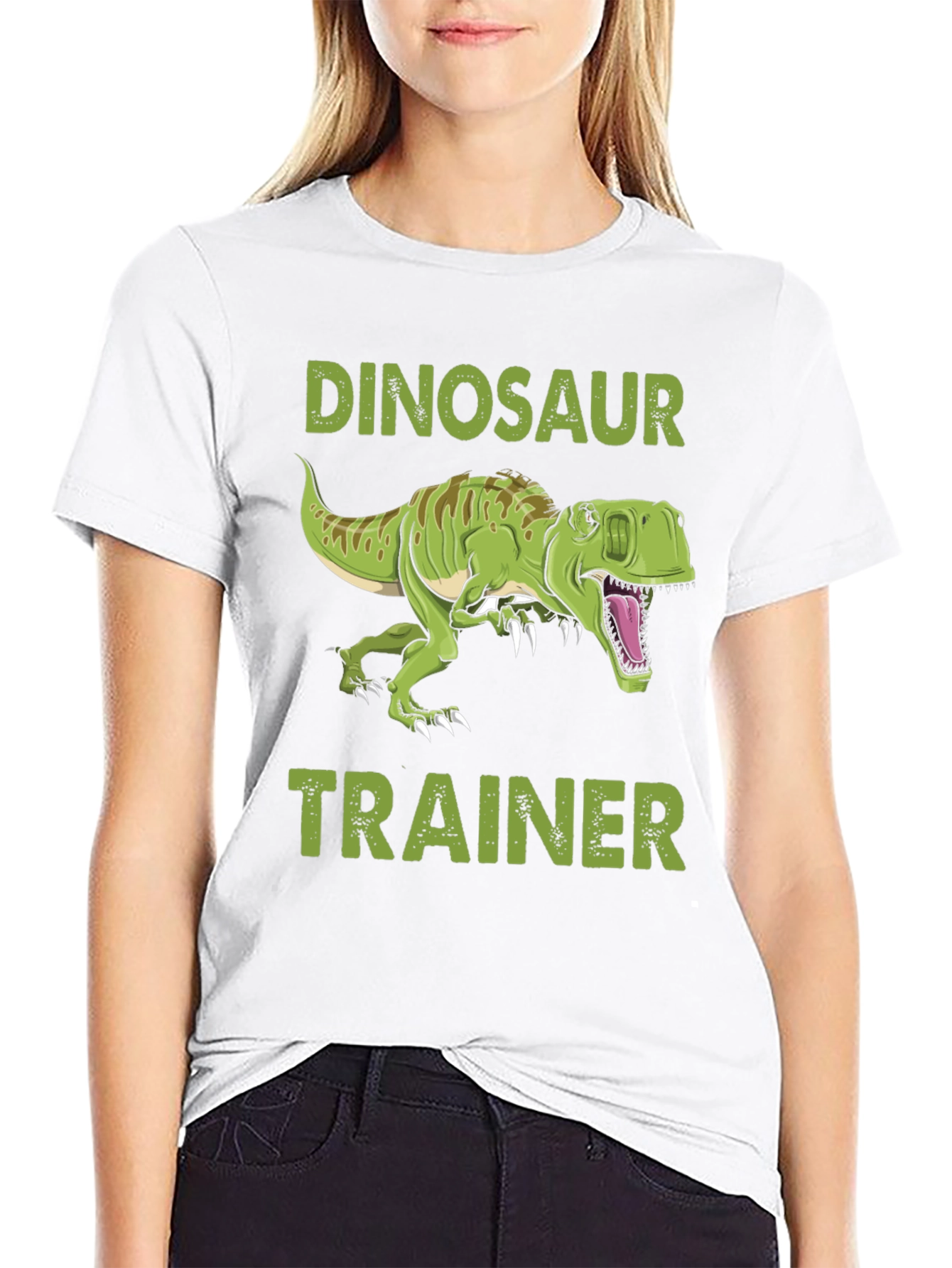 Dinosaur Trainer Graphic Tee - Black Cotton T-Shirt