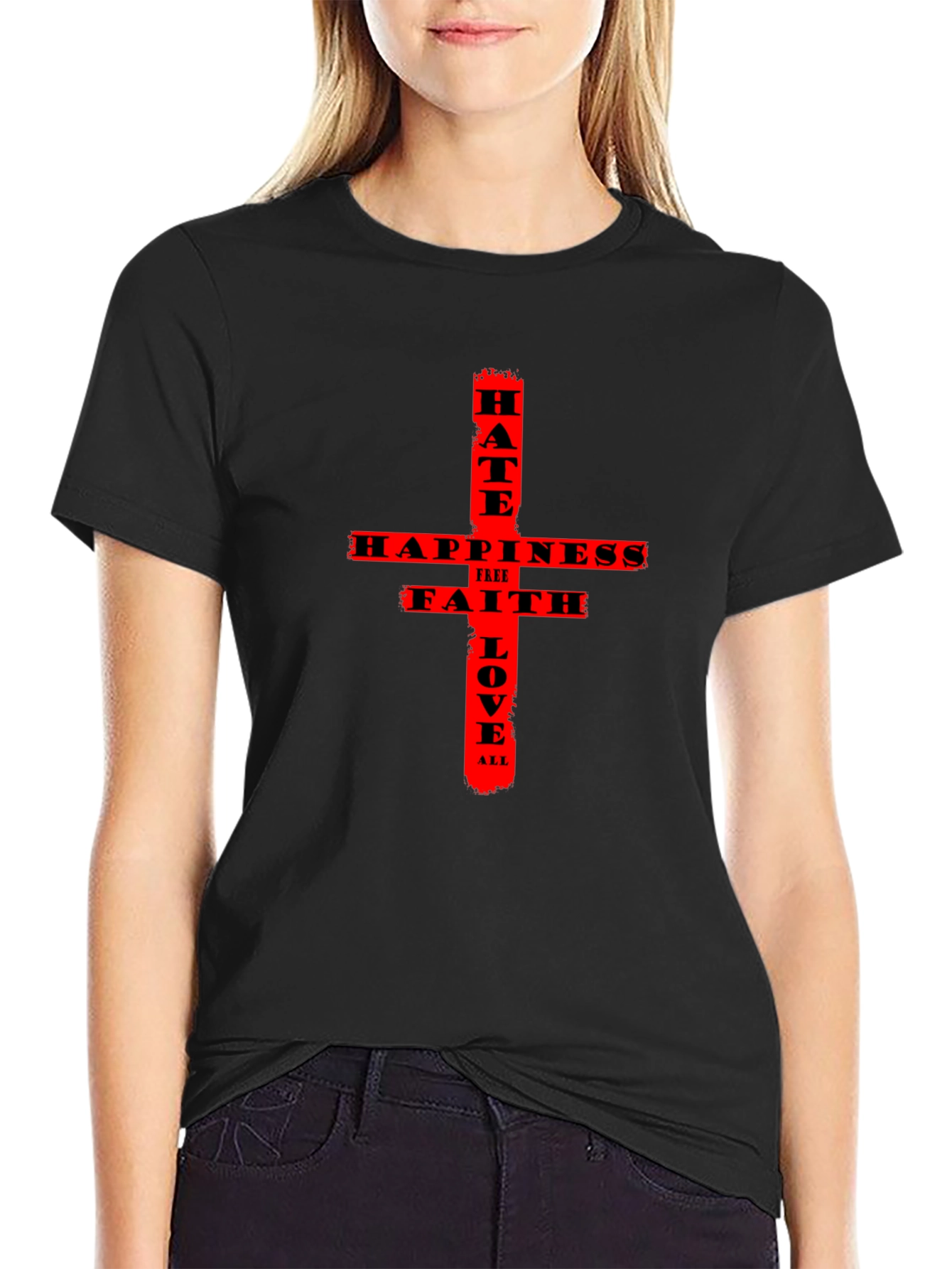 Hate Happiness Love Graphic Tee