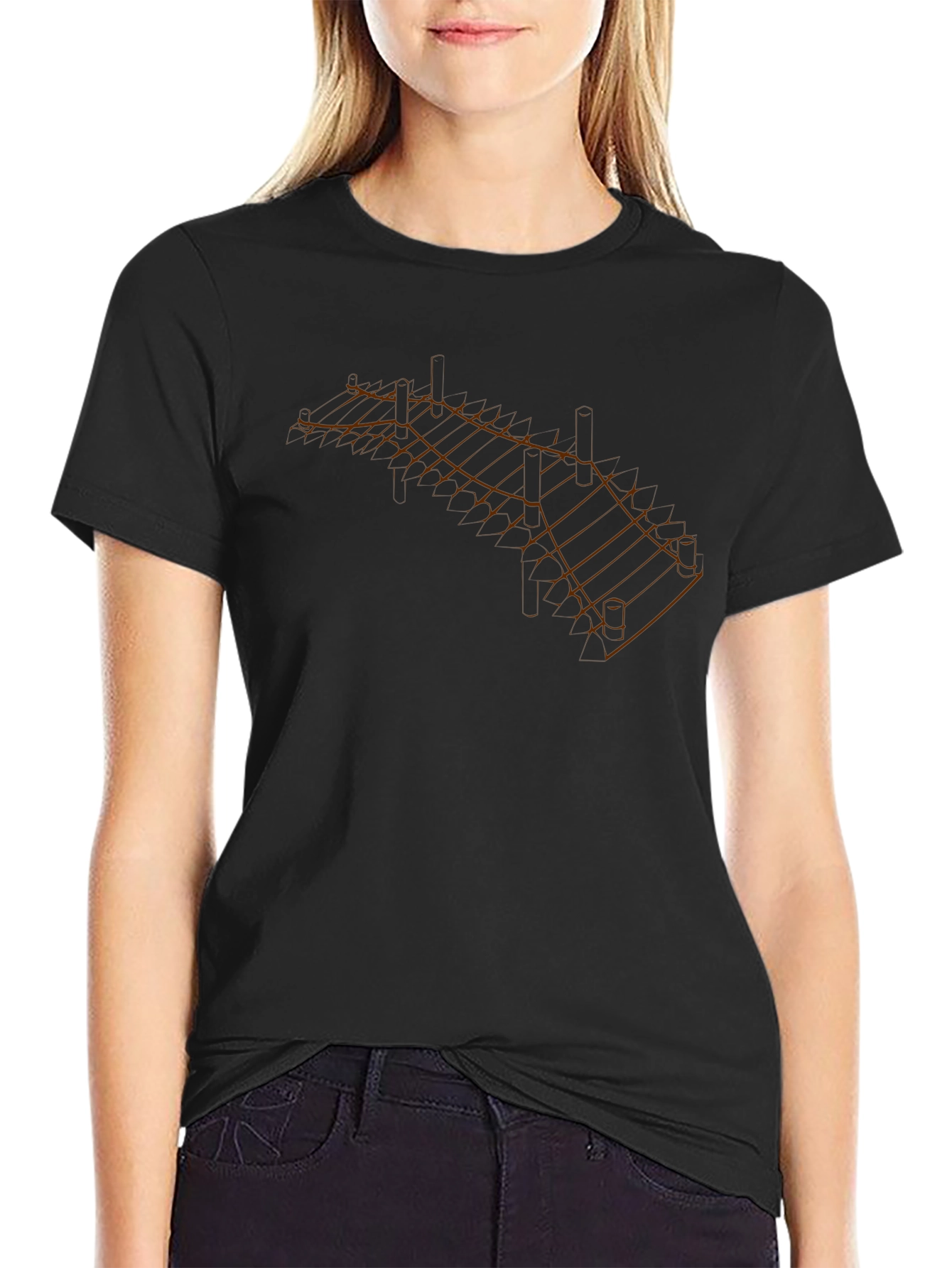 Geometric Network Print T-Shirt