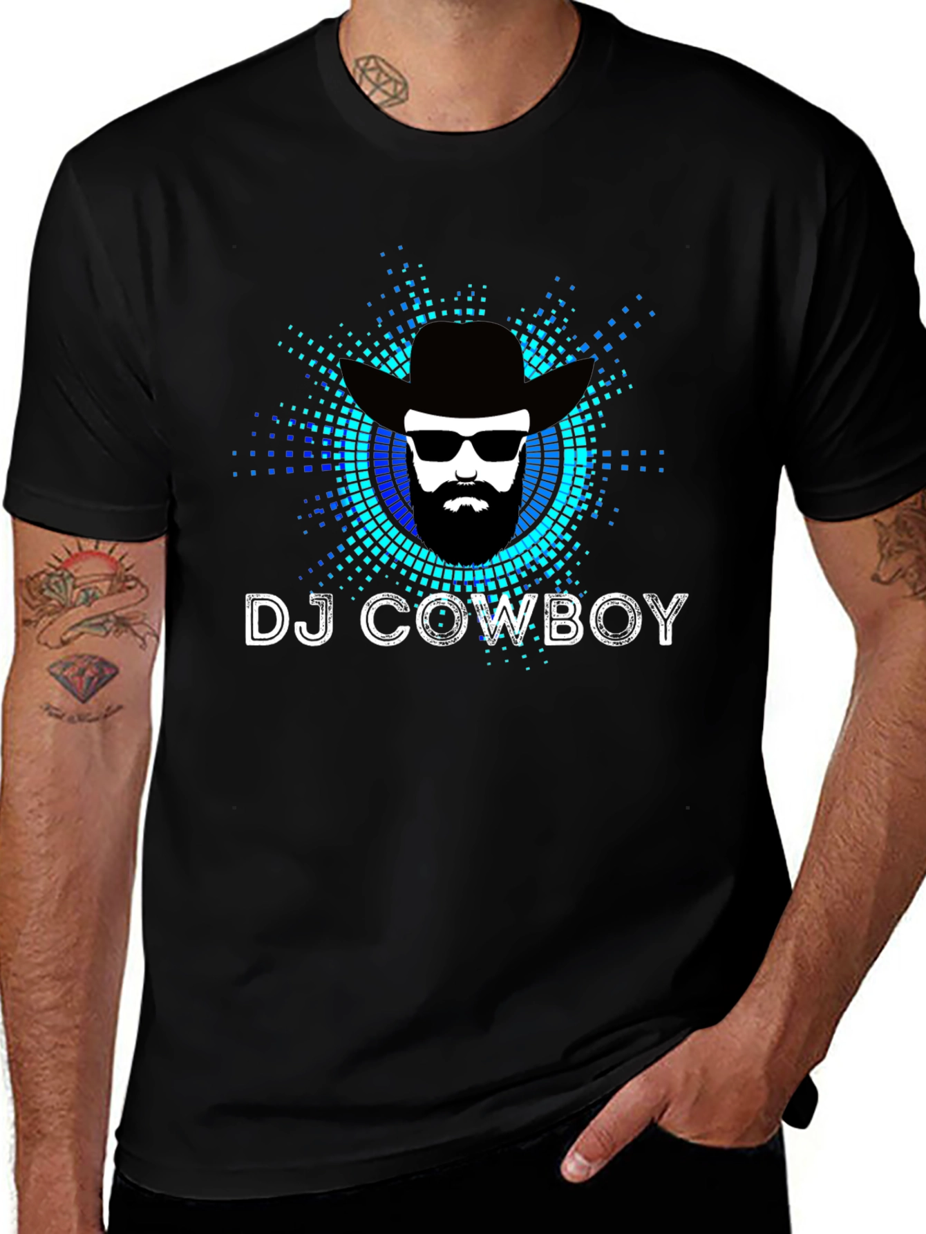 DJ Cowboy Graphic Tee - Black T-Shirt