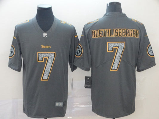 Men's Pittsburgh Steelers Ben Roethlisberger #7 Gray Game Jerseys