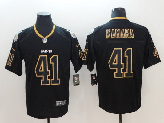 Men's New Orleans Saints #41 Alvin Kamara Black Game Team Jerseys
