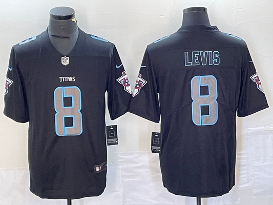 Men's Tennessee Titans Will Levis #8 Black Game Jerseys