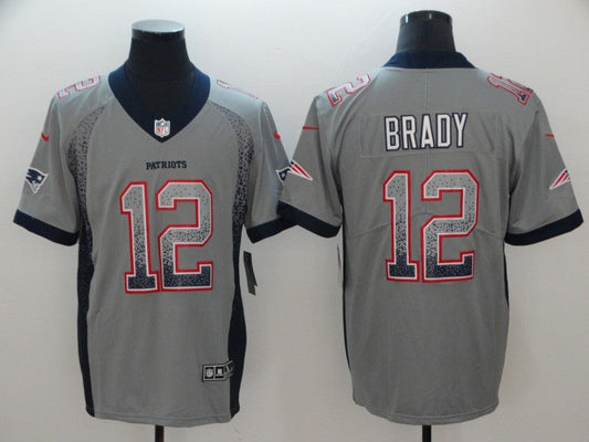 Men's New England Patriots Tom Brady #12 Gray Player Game Jerseys