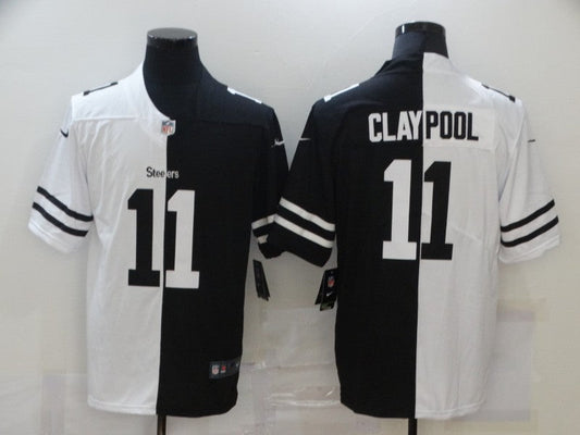 Men's Pittsburgh Steelers Chase Claypool #11 Black/White Game Jerseys