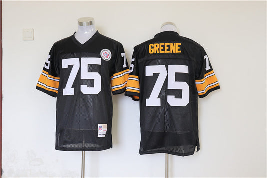 Men's Pittsburgh Steelers Joe Greene Mitchell & Ness Black Legacy Replica Jerseys