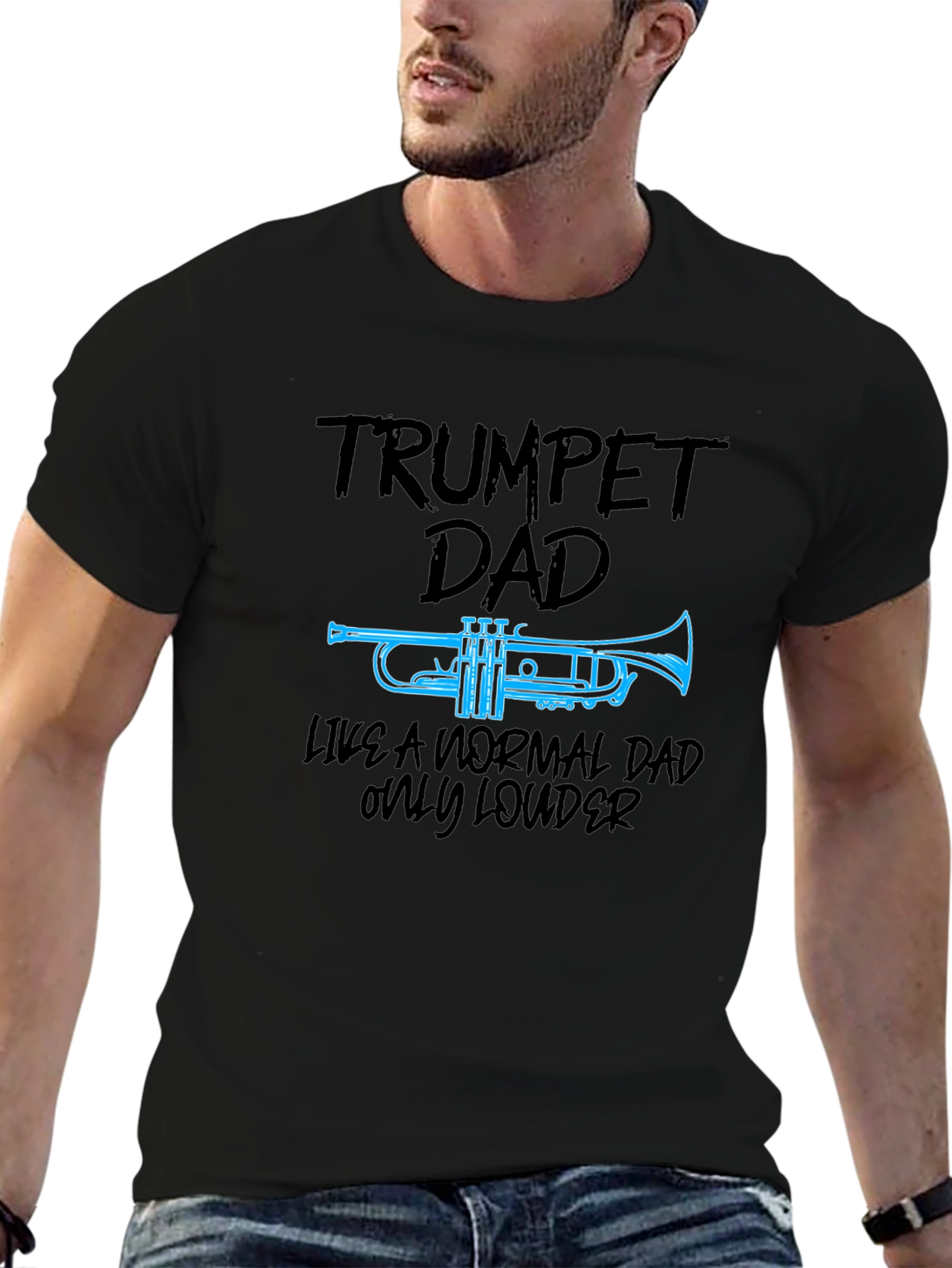 Trumpet Dad Graphic Tee - Musician Fathers Day