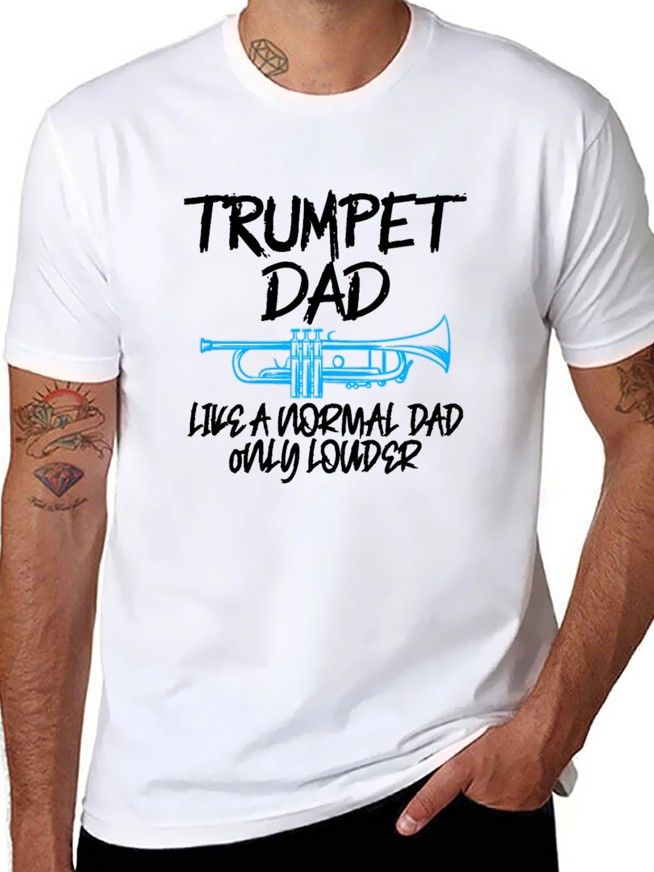 Trumpet Dad Graphic Tee - Musician Fathers Day