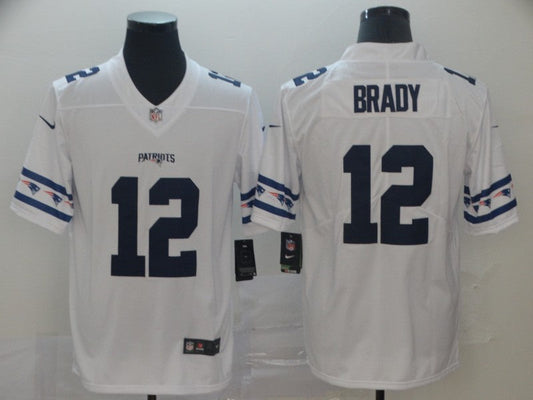 Men's New England Patriots Tom Brady #12 White Game Jerseys