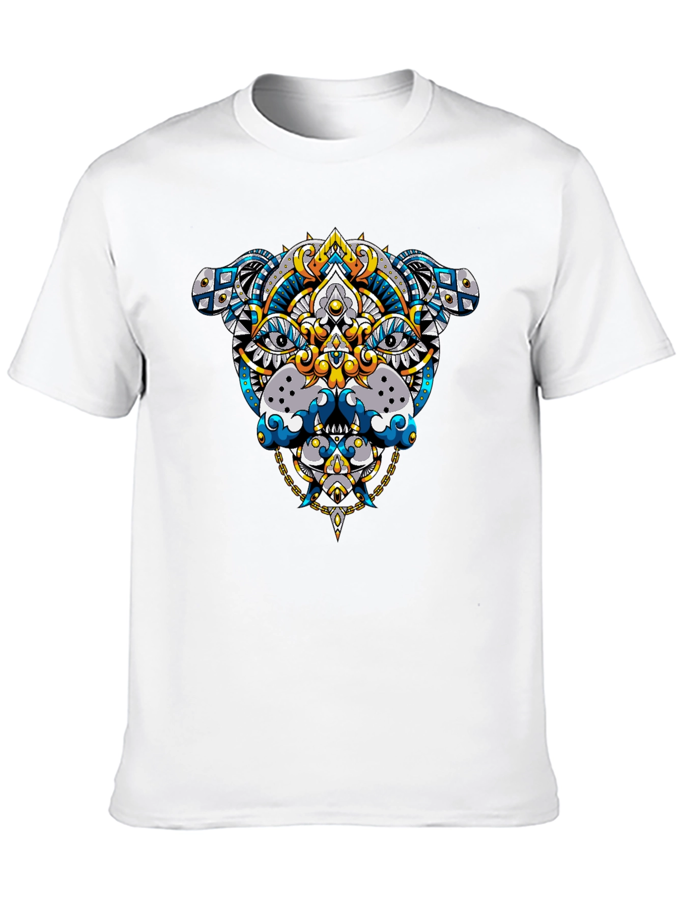 Geometric Dog Graphic Tee - Black