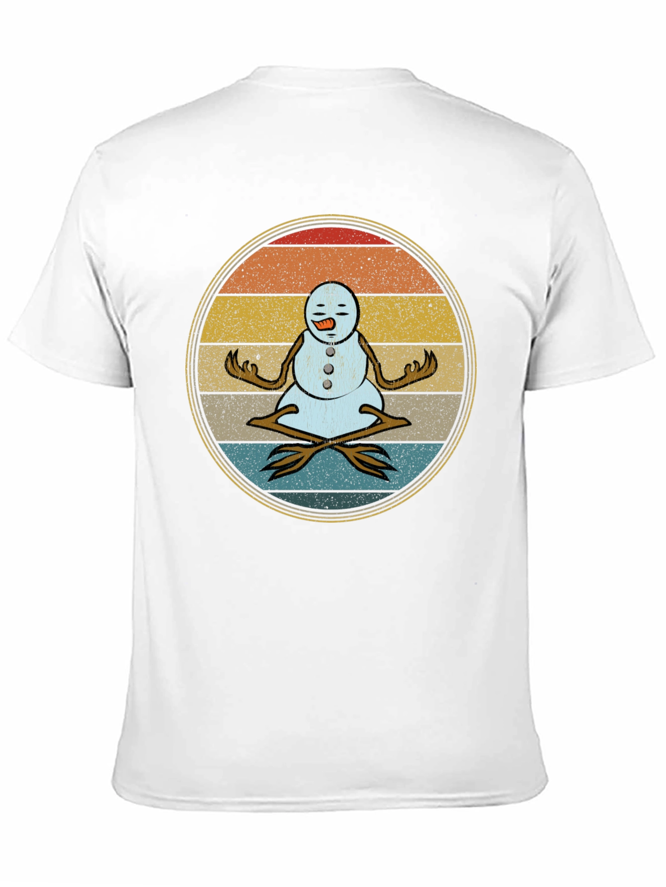 Zen Snowman T-Shirt - Meditating Holiday Tee