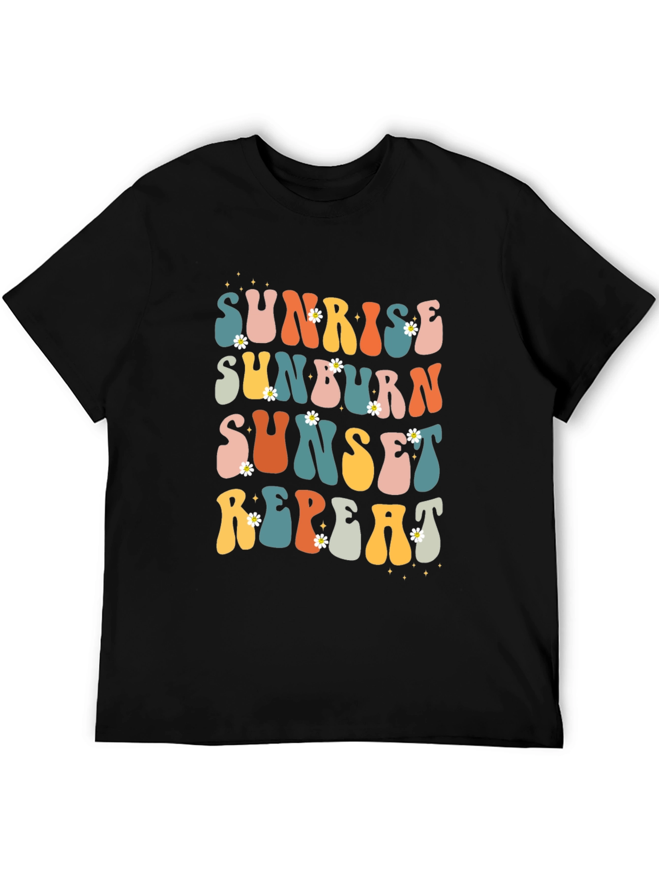 Sunrise Sunburn Sunset Repeat Retro Graphic T-Shirt