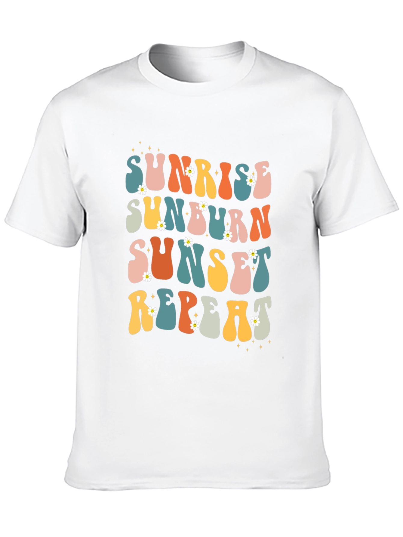 Sunrise Sunburn Sunset Repeat Retro Graphic T-Shirt