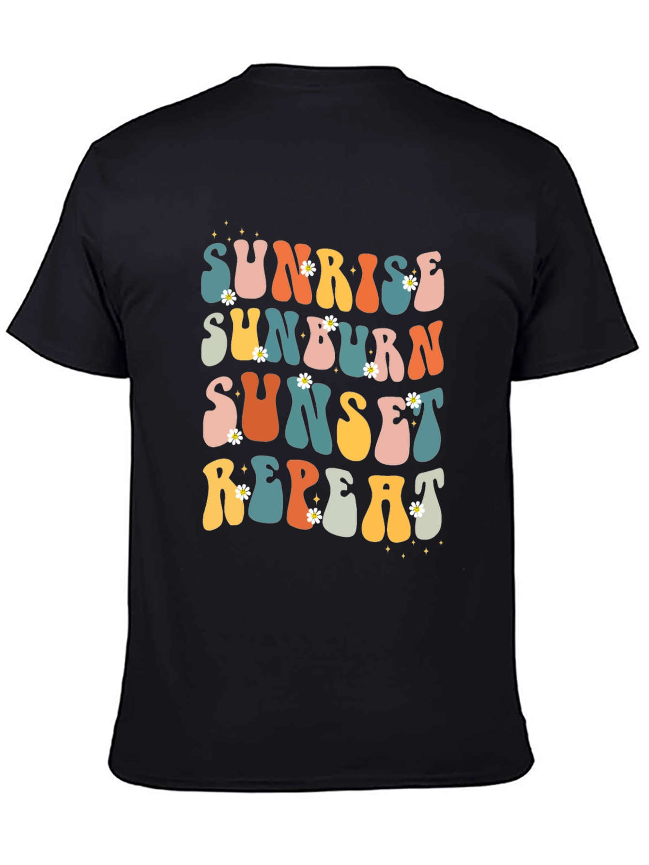 Sunrise Sunburn Sunset Repeat Retro Graphic T-Shirt