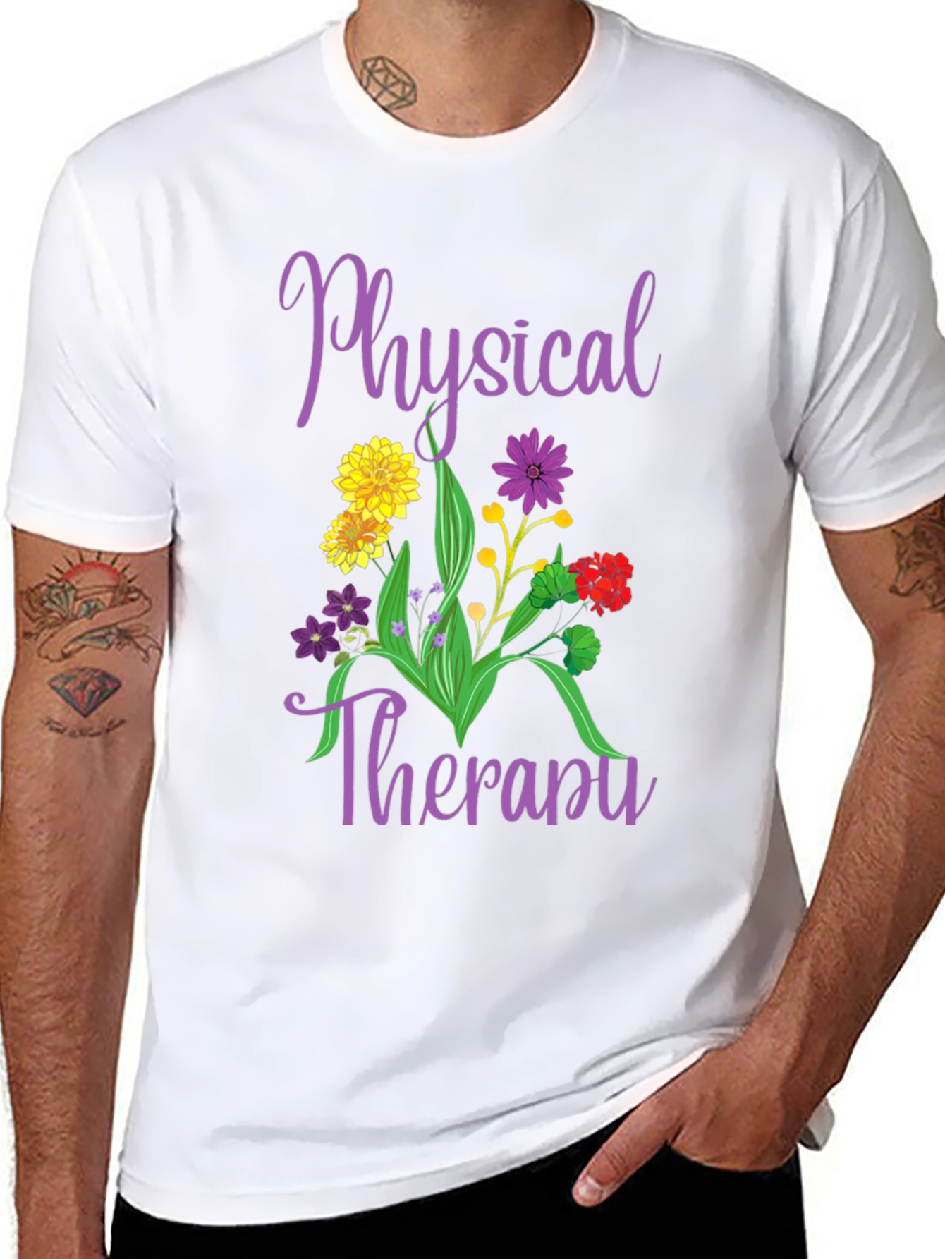 Physical Therapy Floral Graphic Tee
