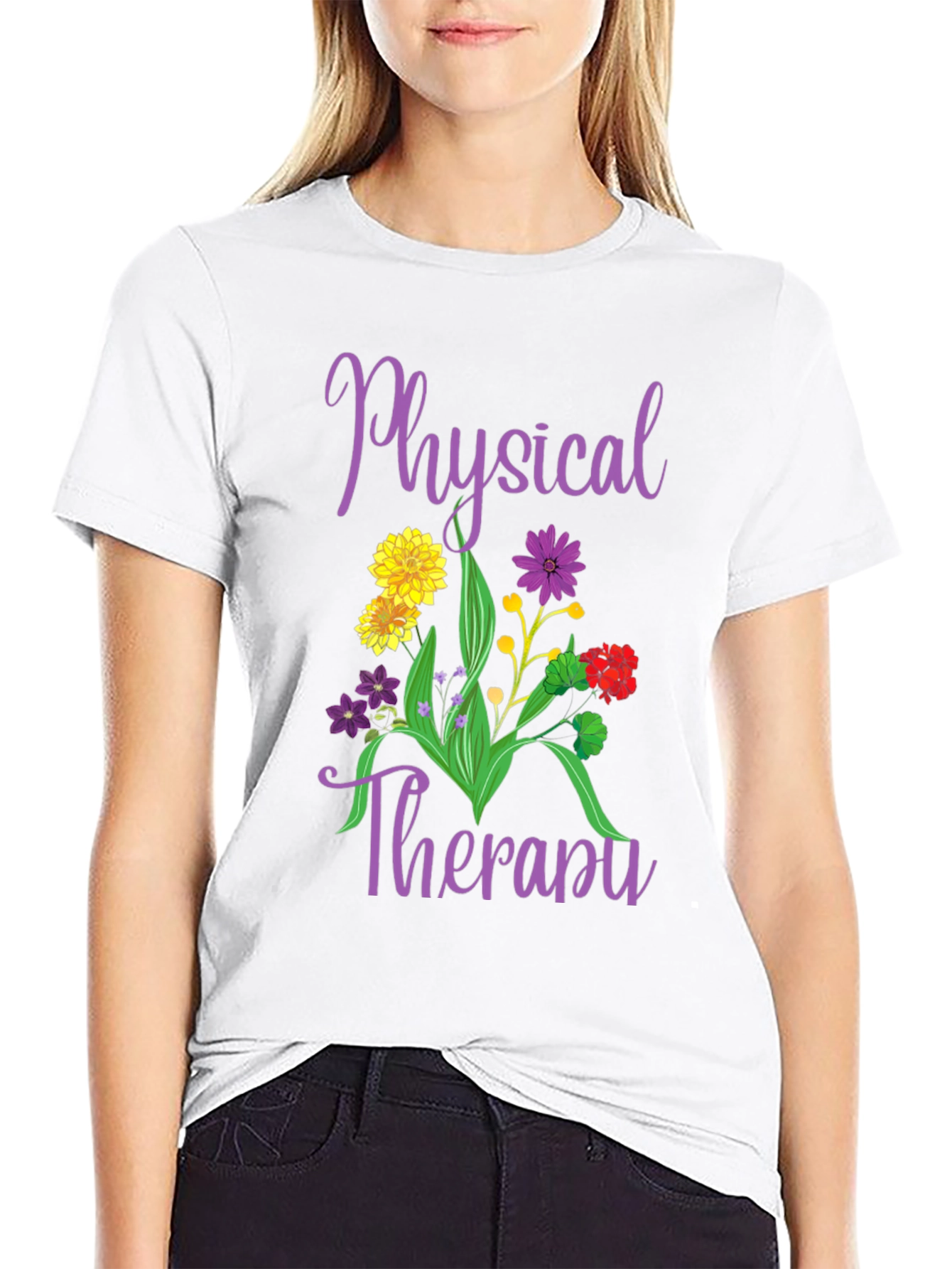 Physical Therapy Floral Graphic Tee