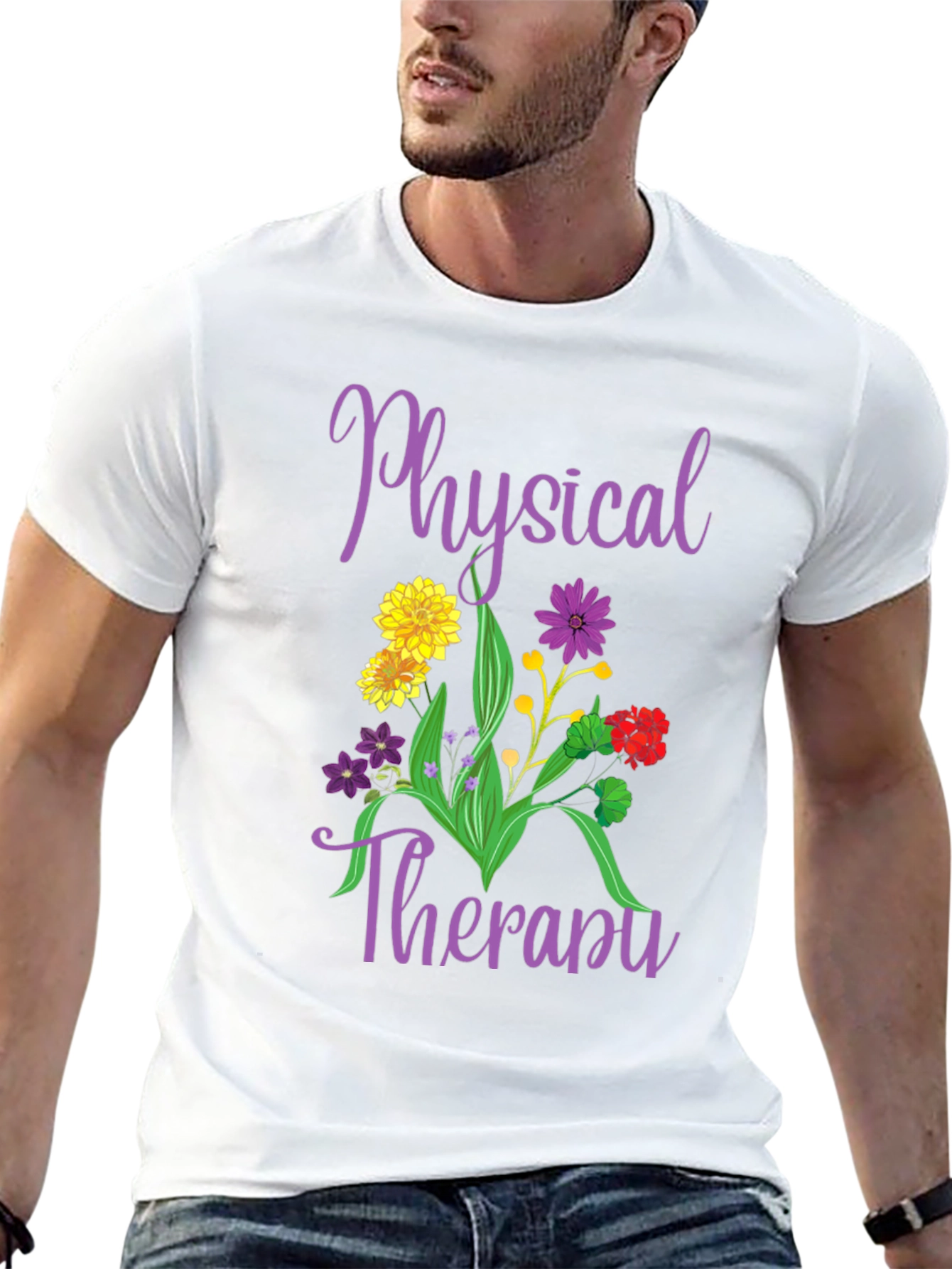 Physical Therapy Floral Graphic Tee