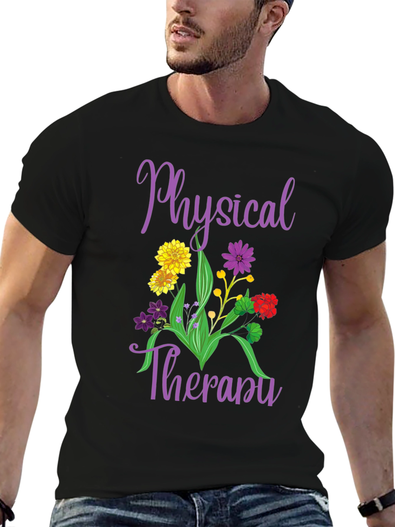 Physical Therapy Floral Graphic Tee