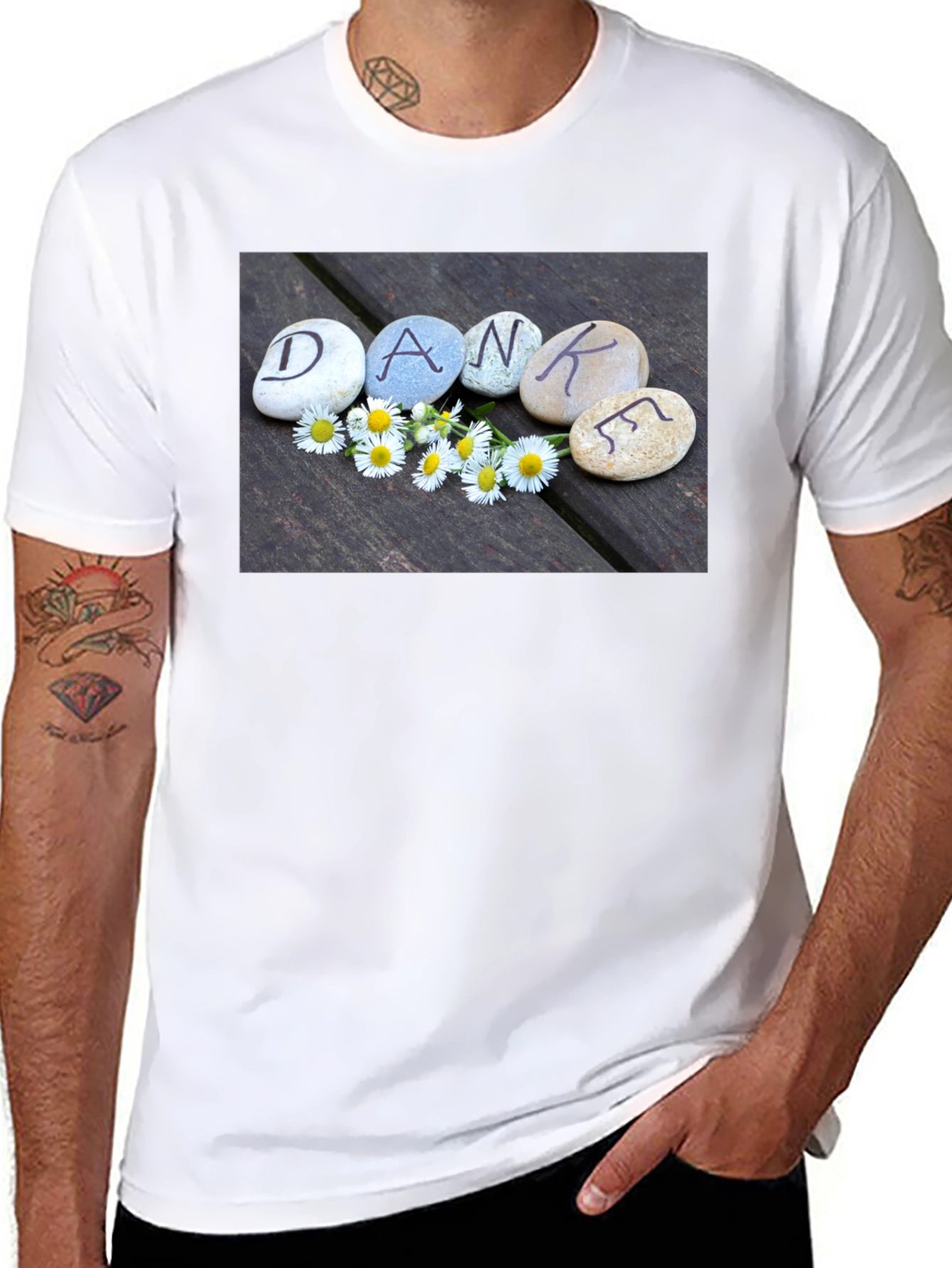 Dankef T-Shirt - Rocks & Daisies Graphic Tee