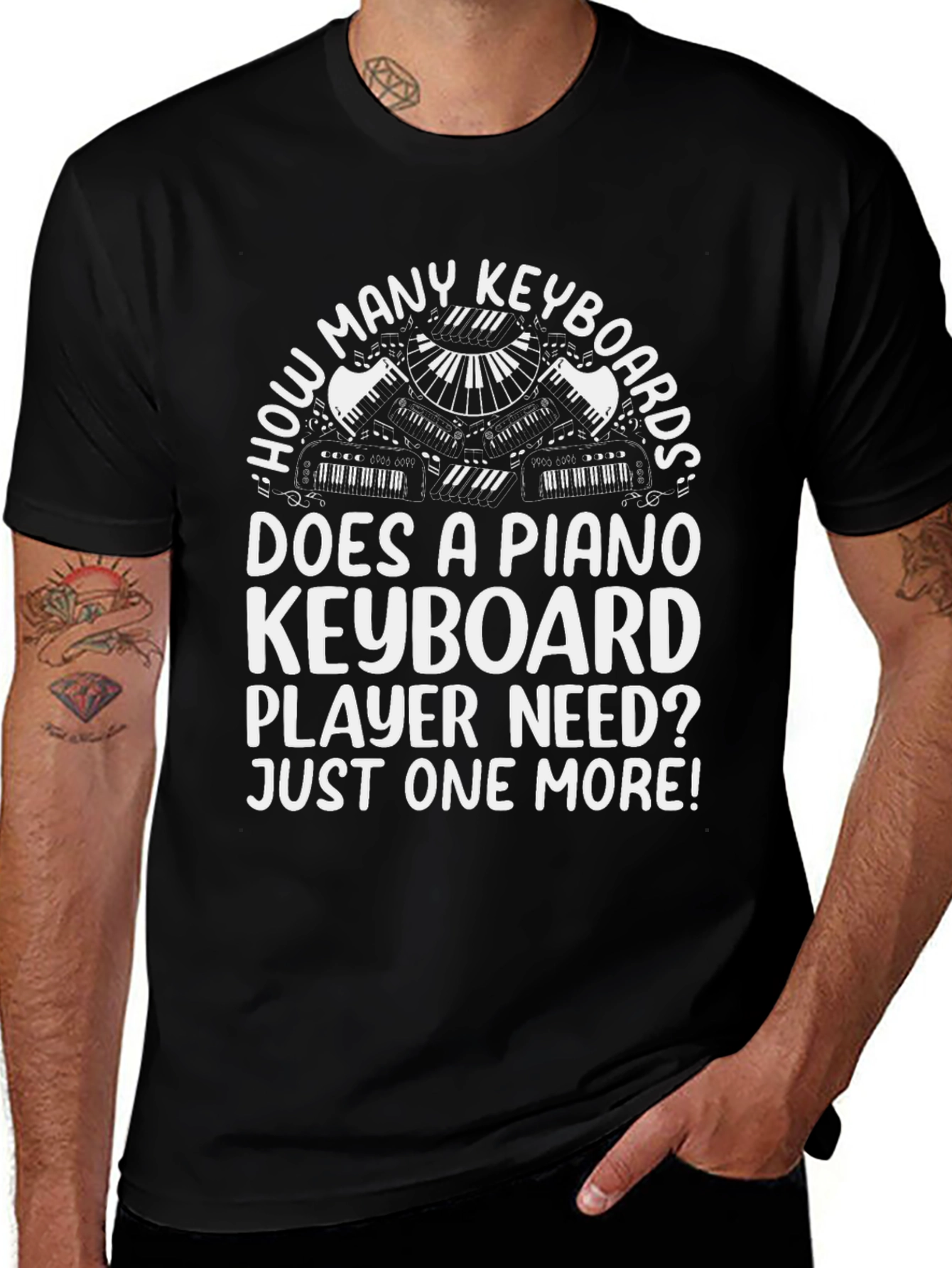 Funny Piano Keyboard T-Shirt - Just One More!