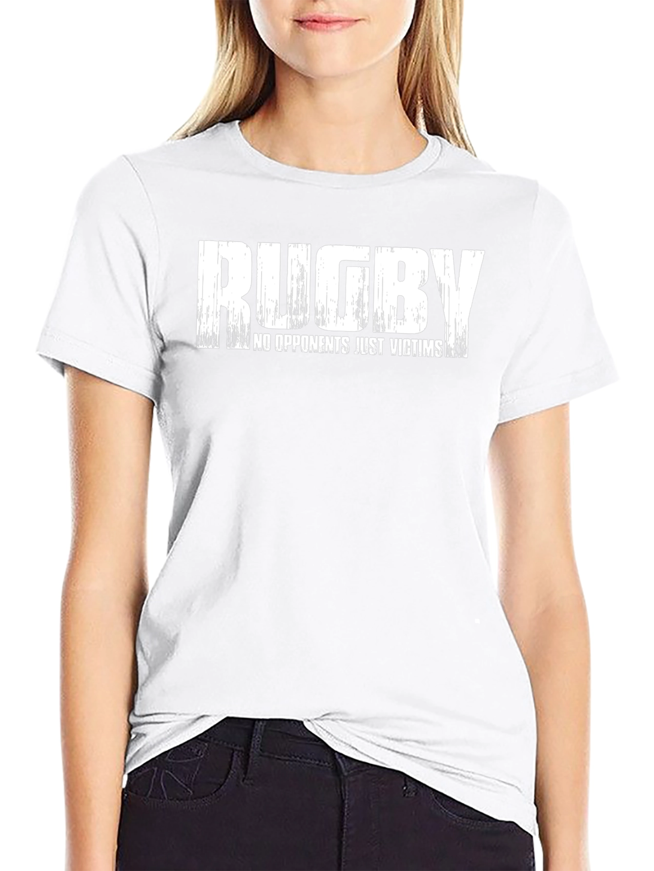 Rugby No Opponents Just Victims Black Graphic Tee