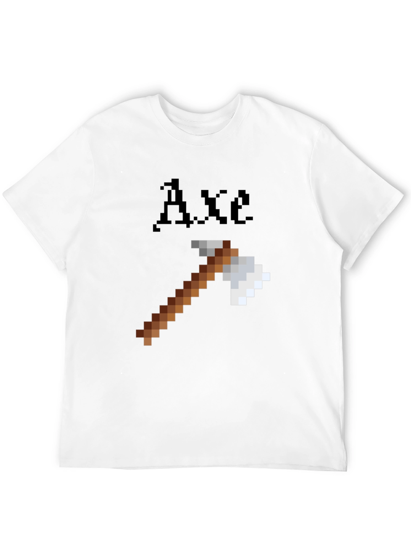 Minecraft Axe Pixel Art Black T-Shirt
