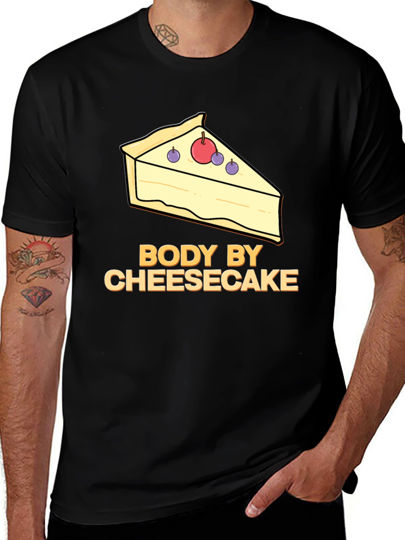 Body by Cheesecake T-Shirt - Funny Foodie Tee