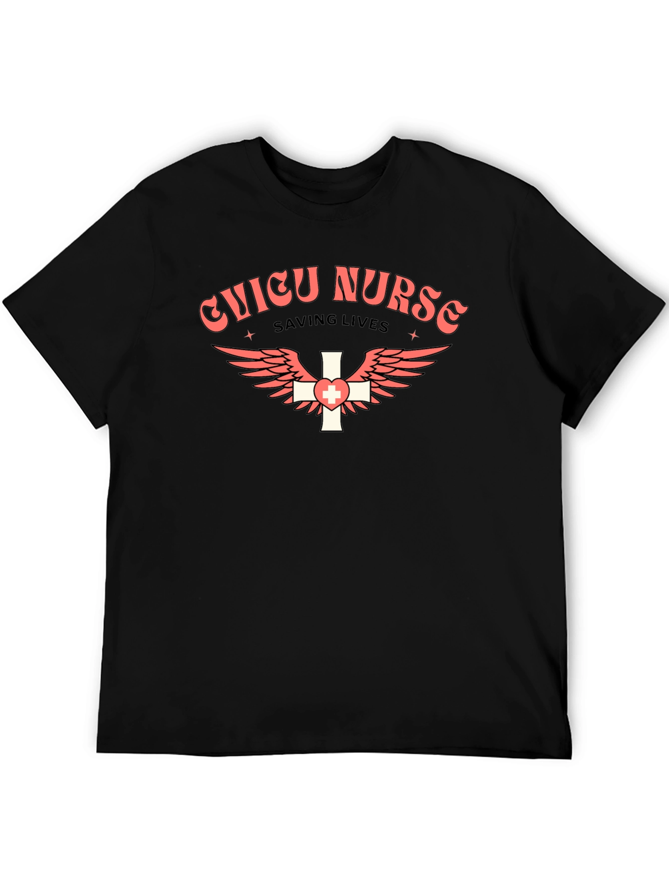 CNICU Nurse Saving Lives Black Tee
