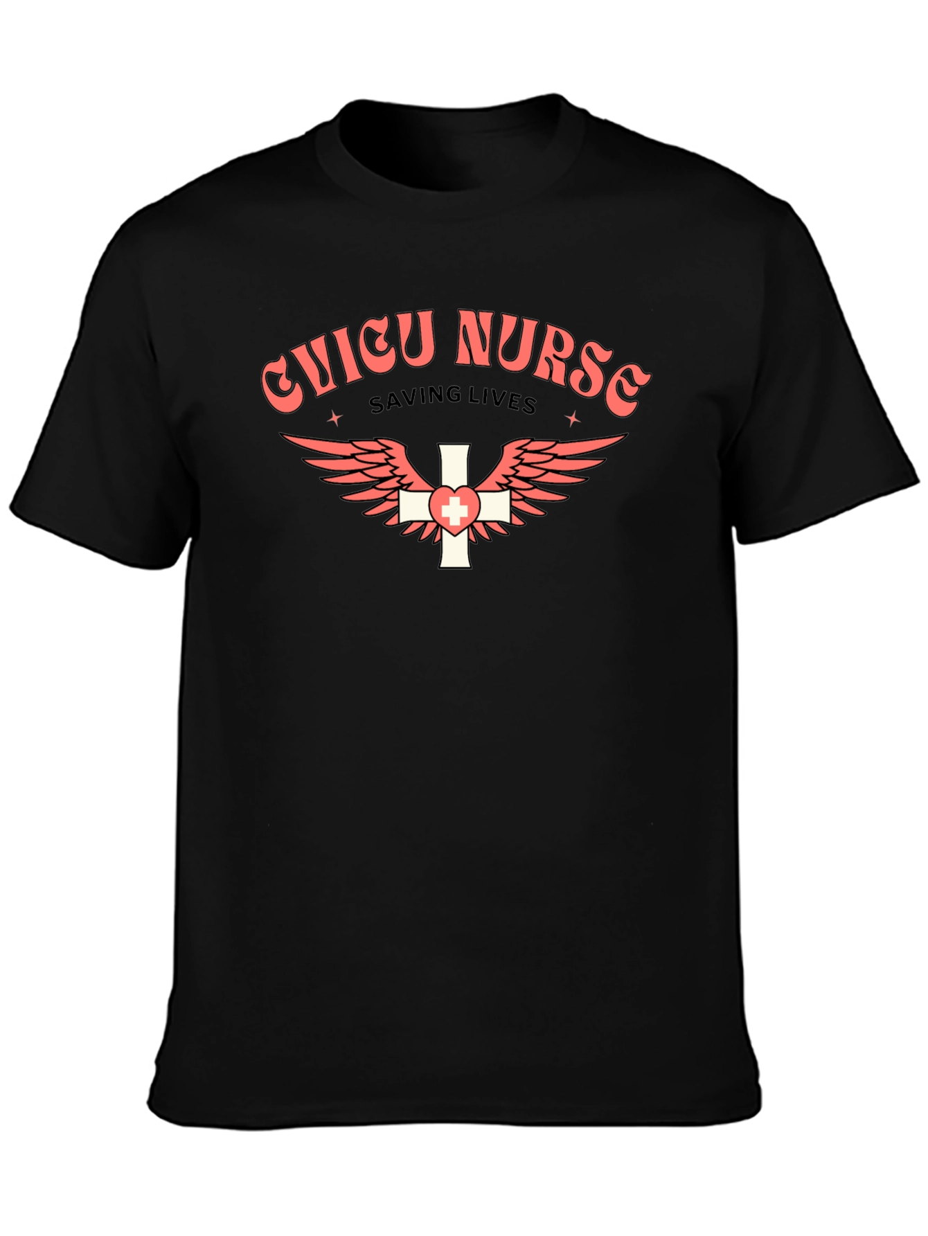 CNICU Nurse Saving Lives Black Tee