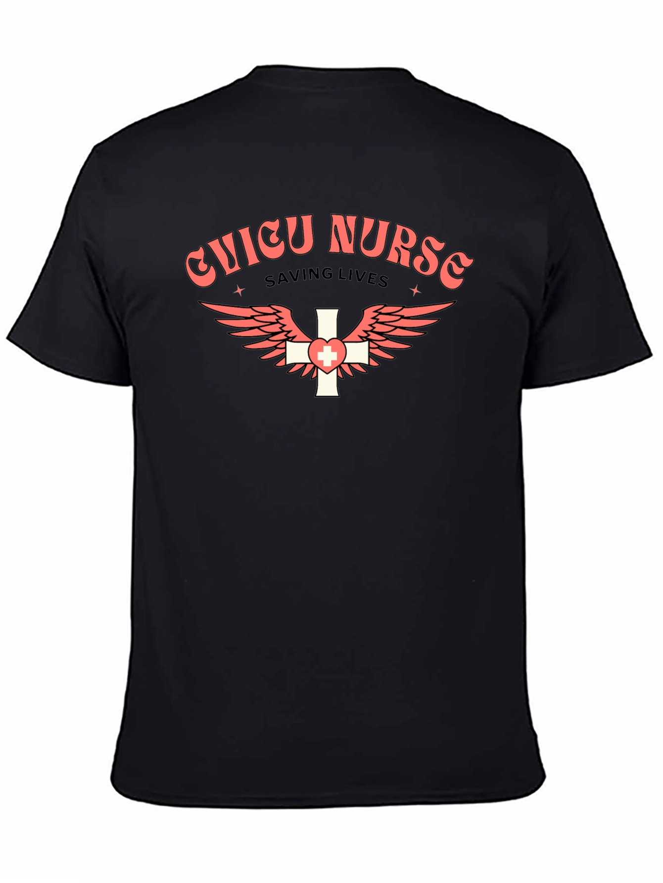 CNICU Nurse Saving Lives Black Tee