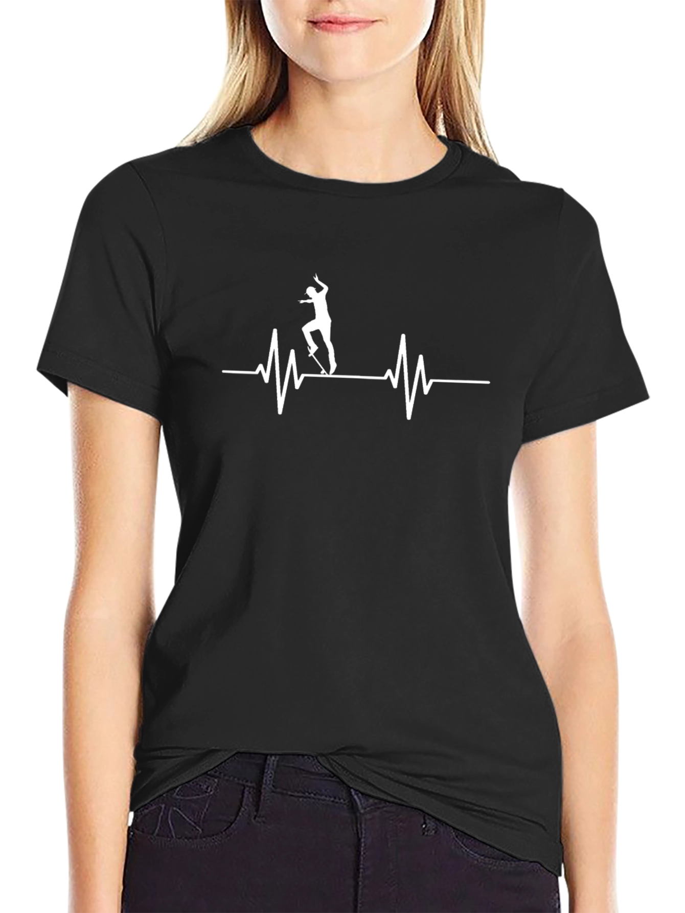 Skateboarding Heartbeat Graphic T-Shirt