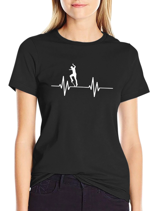 Skateboarding Heartbeat Graphic T-Shirt
