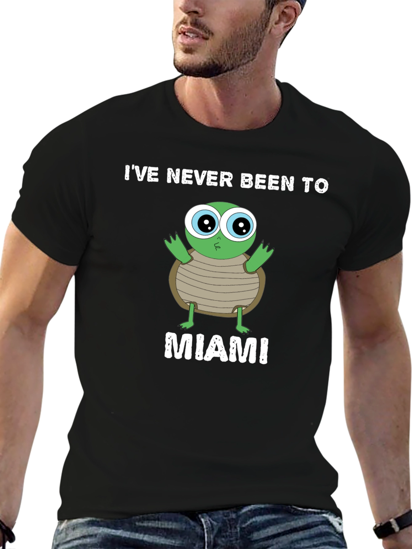 Funny Ive Never Been To Miami Turtle Graphic Tee