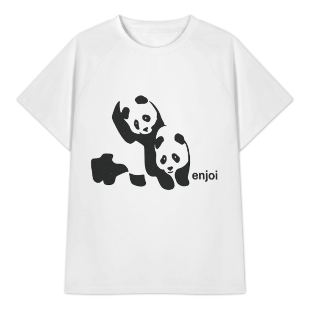 Cute Panda Graphic Tee – Minimalist Kawaii Animal Streetwear Shirt(z310)