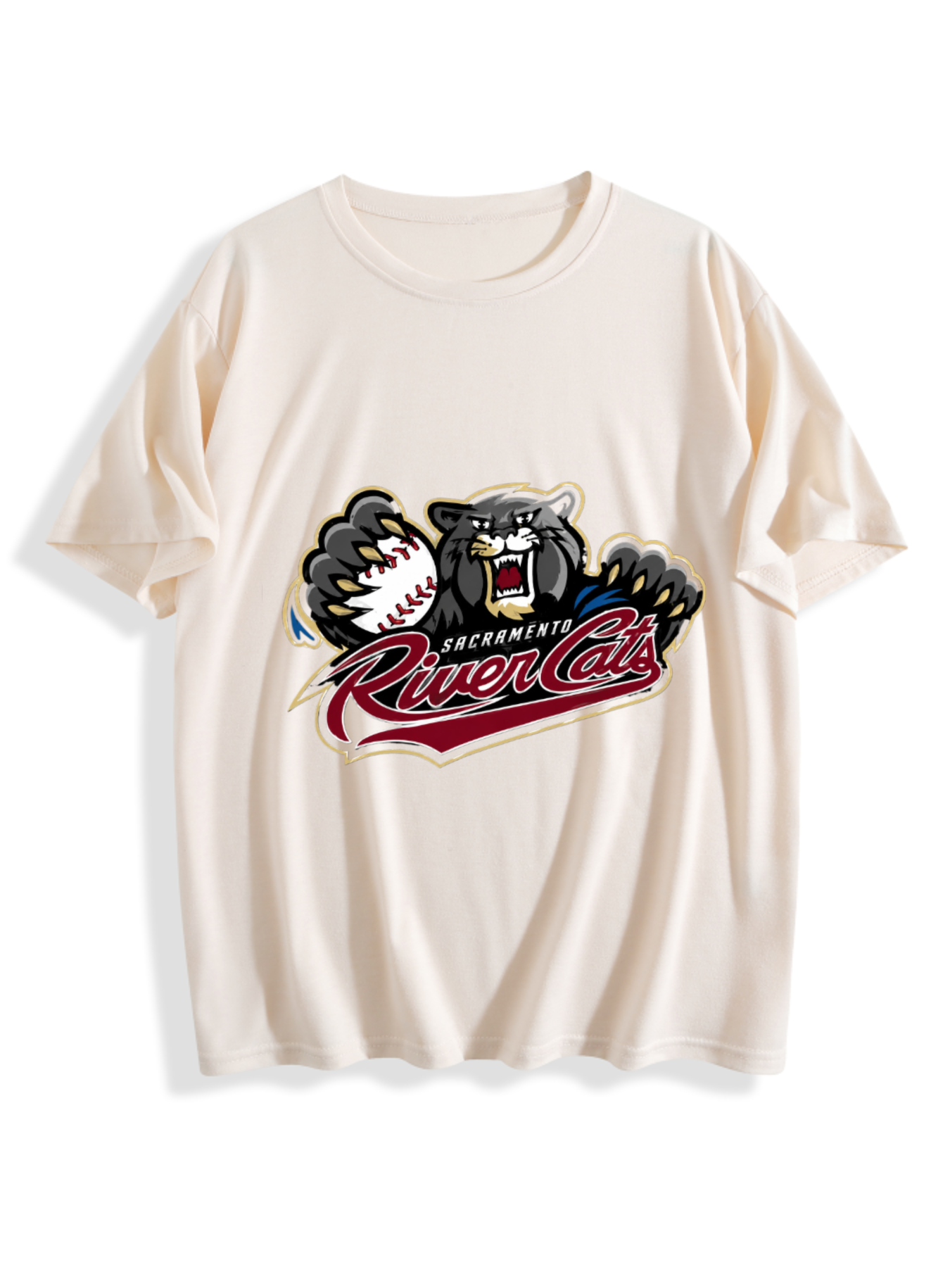 Sacramento River Cats Inspired Vintage Baseball Graphic T-Shirt – Premium Streetwear Sports Tee（hj38）