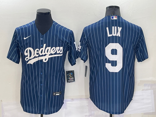 Men's Los Angeles Dodgers Gavin Lux #9 Blue Replica Baseball Jerseys
