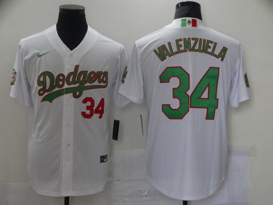 Men's Los Angeles Dodgers Fernando Valenzuela #34 White Player Game Jerseys