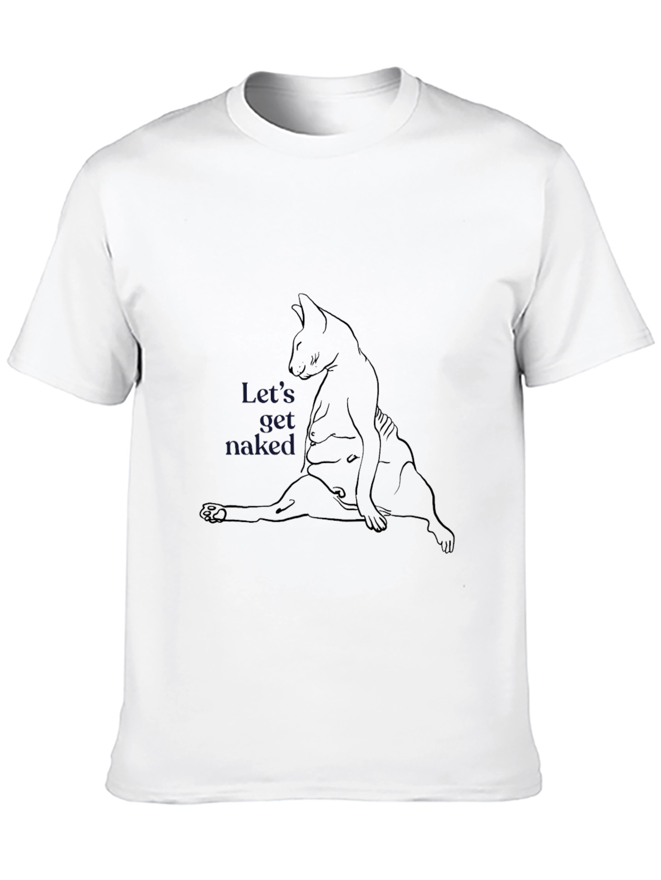 Humorous Cat Graphic Tee - Lets Get Naked