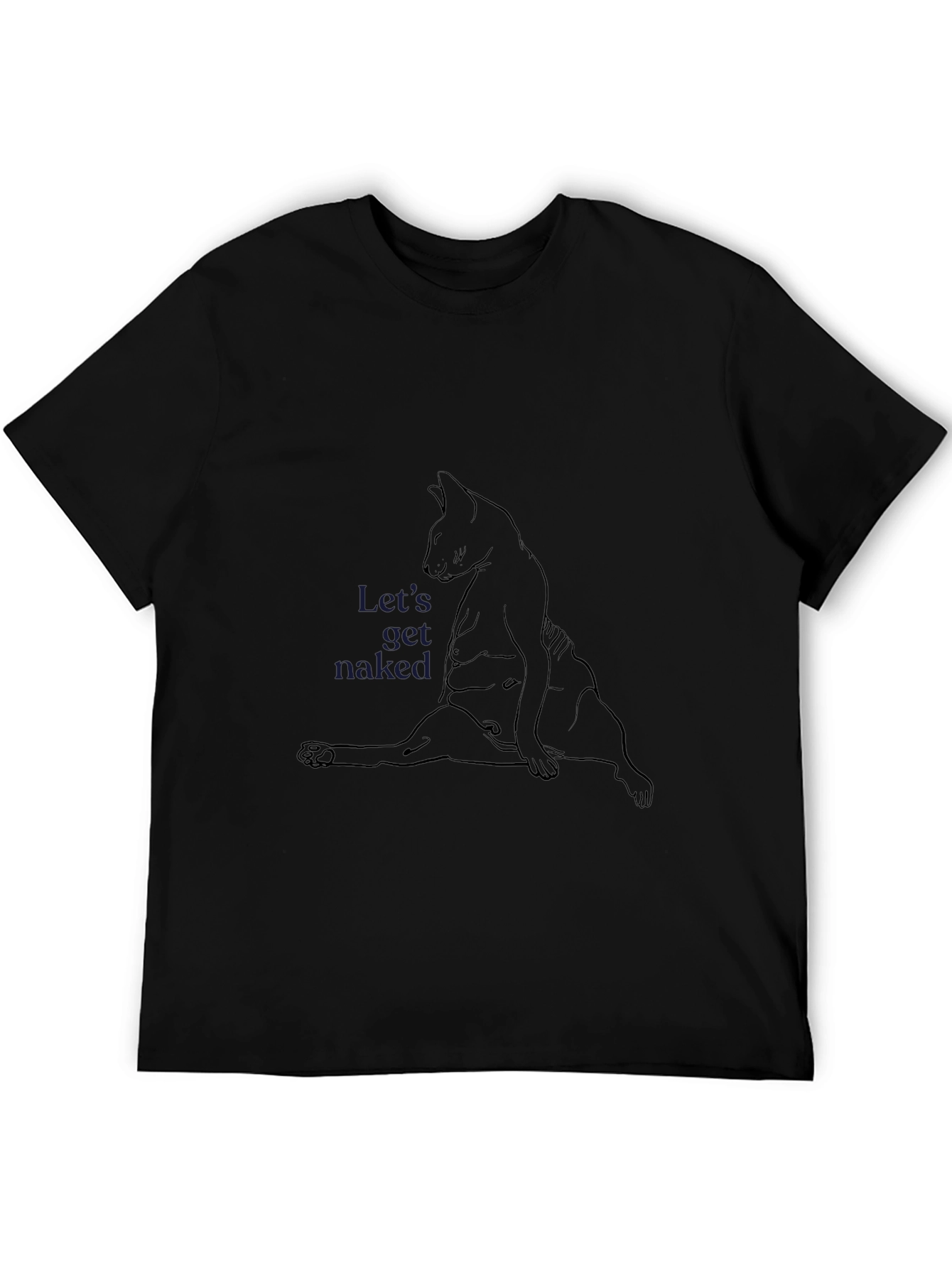 Humorous Cat Graphic Tee - Lets Get Naked