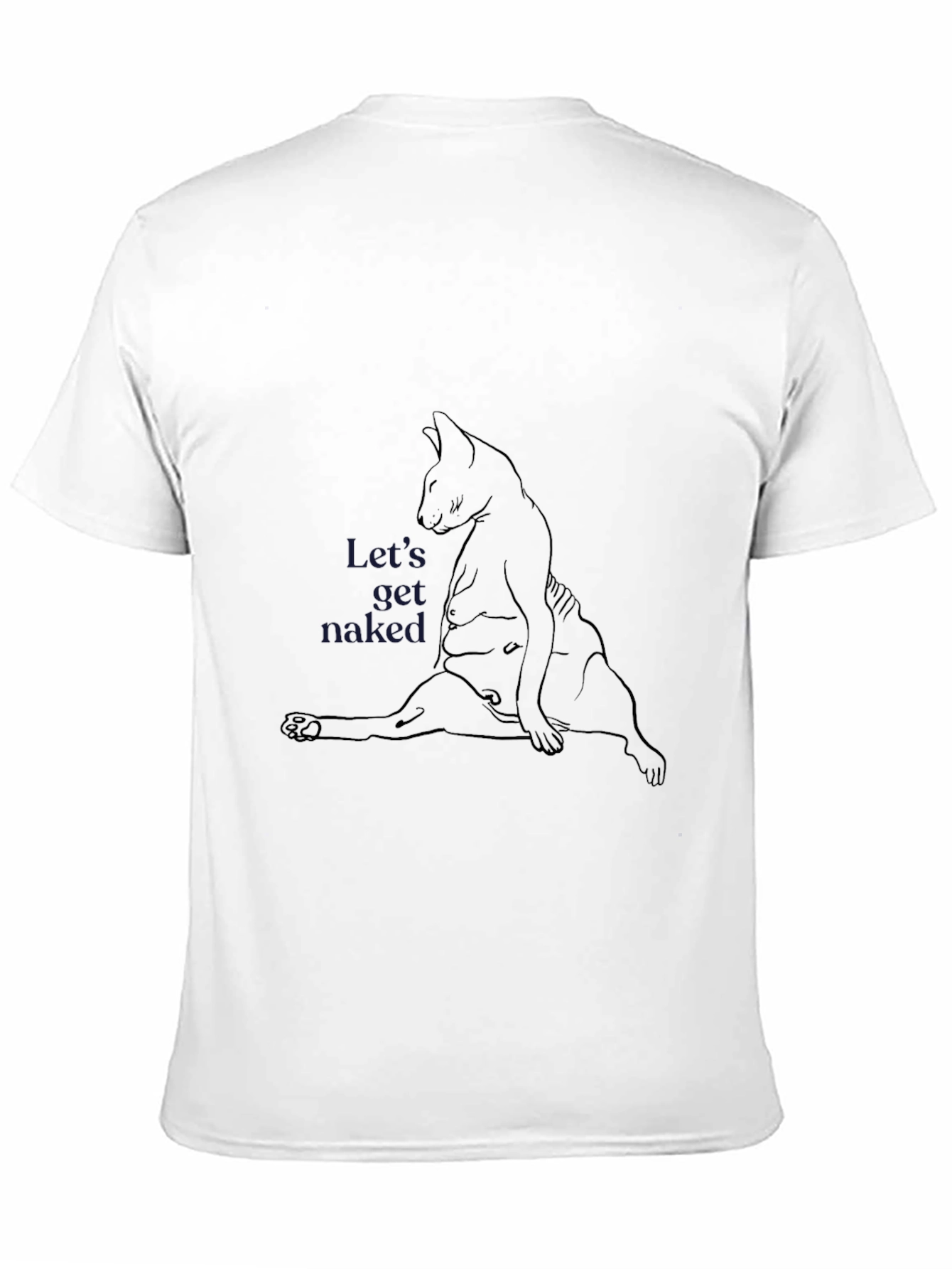 Humorous Cat Graphic Tee - Lets Get Naked
