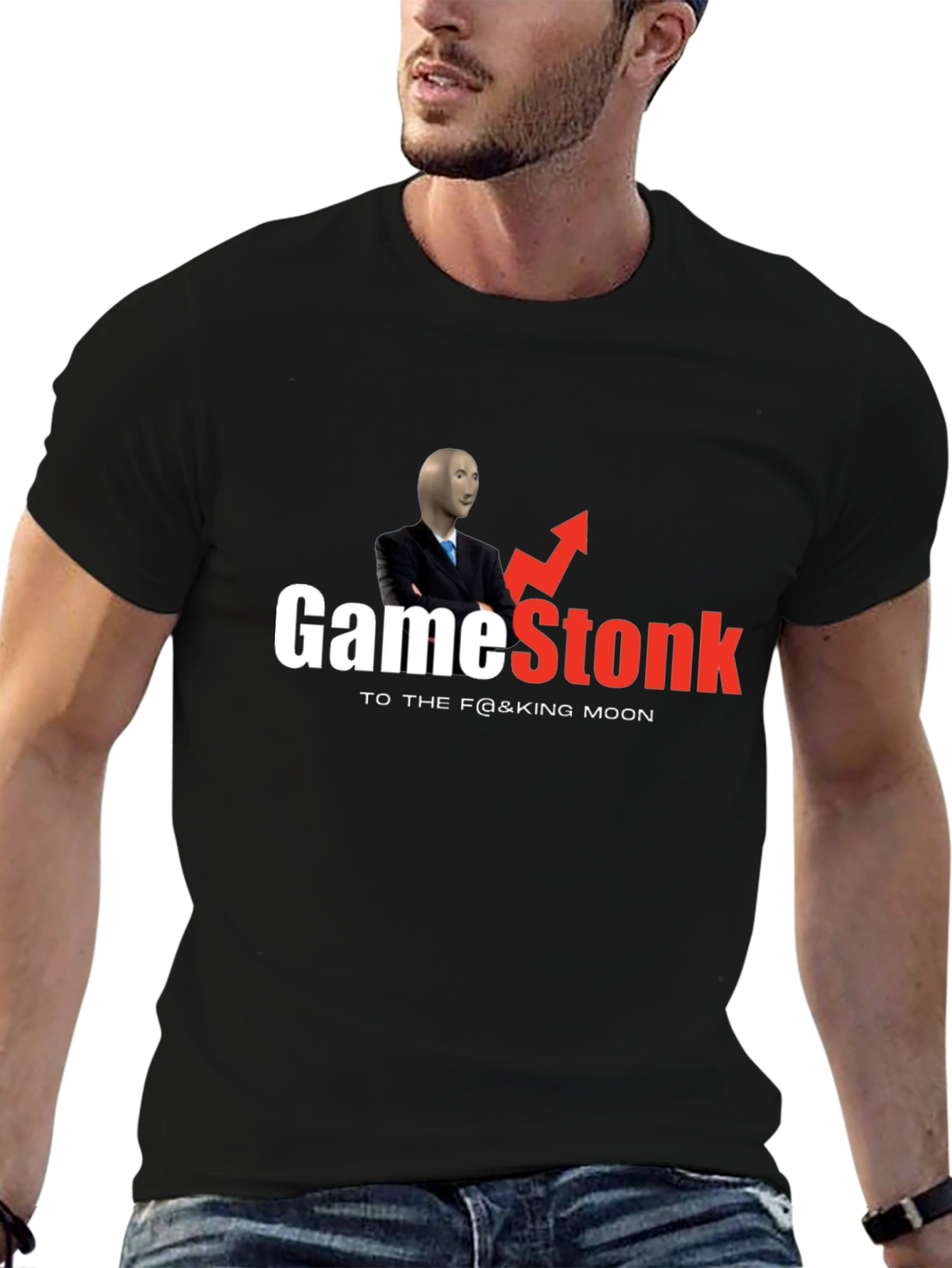 GameStonk Meme Black T-Shirt